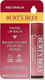 Burt's Bees 100% Natural Origin Tinted Lip Balm, Red Dahlia with Shea Butter & Botanical Waxes, 1 Tube, 4.25g
