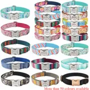 Personalised Small Large Dog Collar Pet Name ID Custom Engraved Heavy Duty Nylon