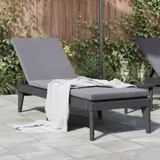 Sun Lounger with Cushion Anthracite 186x60x29 cm PP vidaXL