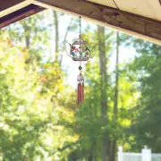33" Long Hummingbird Copper and Gem Wind Chime in Teapot Shaped
