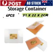 4PCS 31 X 22 X 2CM Project Storage Container Clear for Sorting Storing Supplies