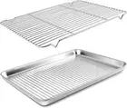 Stainless Steel Baking Sheet with Cooling Rack Set, Oven Baking, Rust Resistant