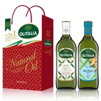 在飛比找demall購物網優惠-Olitalia奧利塔特級冷壓橄欖油+玄米油禮盒組 (100