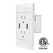 US Plug 2.1A Dual USB Port Outlet Power Charger Wall Socket with Dual Switch