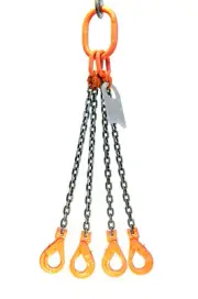 Chain Sling - 5/8" x 6' Quad Leg with Positive Locking Hooks - Grade 100