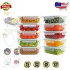 10 Pack Airtight 22 Oz Glass Meal Prep Containers - Blue Lunch Bento Boxes