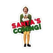 8 Inch Santa’s Coming Elf Will Farrell Buddy Christmas Sticker Decal Joke