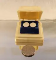 VINTAGE PEARL OVALS FORMAL SHIRT STUD SET TUXEDO WITH VINTAGE JEWELRY BOX
