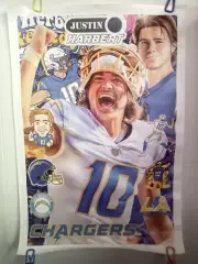Justin Herbert La Chargers Canvas Posters 12x18” UNFRAMED