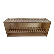 Wooden Brush Holder Porous 67 Brushes Desk Pen Storage Bracket Detachable Wall Rack