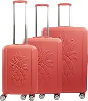 FUL Tommy Bahama Rolling Luggage, Hard-Sided Suitcases with Spinner Wheels, Coral, 3 Piece Set, Tommy Bahama 3-Piece Rolling Luggage Set, Hard-Sided Suitcases with Spinner Wheels