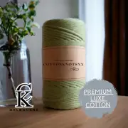 3MM 1ply PREMIUM LUXE macrame string GREEN TEA 100m Single Strand Cord Cotton