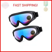 2-Pack Snow Ski Goggles, Snowboard Goggles for Men, Women, Youth, Kids, Boys or