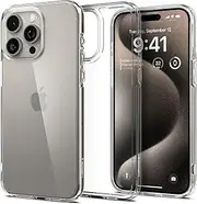 SPIGEN Ultra Hybrid for iPhone 15 Pro Case, Airbag-Like Corners Air Cushion TPU Bumper Protective Technology, Hard PC Clear Back Raised Edges Protection Cover - Clear