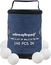 Golf Ball Bag Sack - Large Capacity Cylinder Bag for Golf Balls | Portable Foldable Storage Pouches, Lightweight Golf Sack for Golf Ball, Pingpong