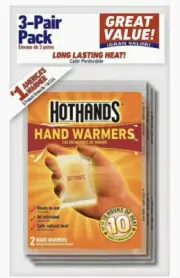 HOTHANDS - (3) PACK - HAND WARMERS - 6 PCS. - 10 HRS. - BRAND NEW