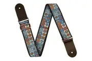 Guitar Strap - XTR 2 Inch Black Deluxe Poly Cotton Vintage Light Blue