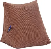 Fluffy Soft Down Alternative Filled Triangle Wedge Cushion Pillow for Bed Sofa Backrest Reading, Corduroy, Pack of 1 (18.9x15x9.5, Khaki)