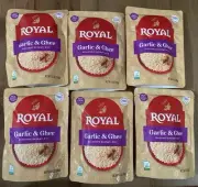 6 Royal Garlic & Ghee Seasoned Basmati Rice 8.5 Oz Each Expire 10/2/25