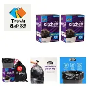 Heavy-Duty 1 Mil 13 Gallon Black Trash Bags 300 Count - Drawstring, Leak-Resi...
