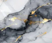 FAUX MARBLE GRAY AND GOLDEN TONES COMPUTER MOUSE PAD 9 x 7 FABRIC TOPPED RUBBER