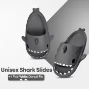 Casual Beach Summer Cute Shark Slippers (women 5.5-6.5 / men 4.5-5.5 Black)