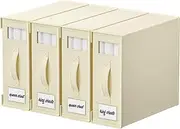 [KYEVIS] 4 Pack Bed Sheet Organiser and Storage, Bed Sheet Storage Box for Bedding & Linen, Linen Storage Box (King & Queen Size), Stackable & Foldable Bed Sheet Organizer