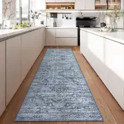 Oriental Runners for Hallways,2.5X8 Boho Blue Washable Runner Rug Non Slip Kitch
