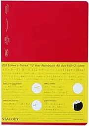 Nitoms S4109 STALOGY Notebook, A5, Squared, 1/2 Ear, Red