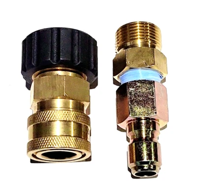 Female Twist M22 - 15mm X (Non Standard Size) 3/8 Coupler Adapter Set 4000 psi
