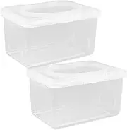 Hoement 2pcs Wipes Case Reusable Wet Tissue Holder for Nursery Stylish Container for Home Use Easy Open Lid Design for Bathroom and Living Decor