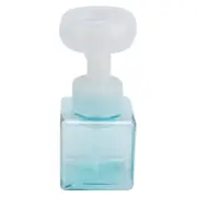 250ml Foam Pump Bottle Portable Refillable Reusable FlowerShaped Liquid Soap Dispenser(Transparent Blue )