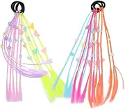 Kisangel 6pcs Braided Wig Hair Ties for Decorative Ponytail Holders Headwear Realistic Hair Extensions for Boys for Parties and Everyday Use