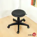 【LOGIS】抗靜電X圓椅面滑輪工作椅(美髮椅 電腦椅)