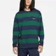 NIKE 上衣 大學T 長袖上衣 運動 男款 藍綠 DV9147410 AS M NK SB LS TEE STRIPE