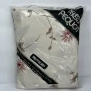VTG Pequot King Fitted Sheet Floral Waltzing Daisies No Iron Percale Cottage USA