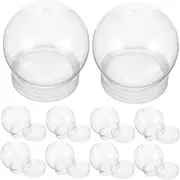 AUTSUPPL 20 Pcs DIY Snow Globe Empty Keepsake Globe Homemade Plant Fake Snow Round Water Globe Mini Light Bulbs Globe Snow Globes for Seal Lightbulb Automatic Snow Globe Bulk Plastic