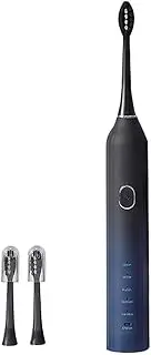 Sonic Electric Toothbrush, 5 Modes, 2-Min Timer, 3 Replaceable Brush Heads, Black/Blue/Pink (Black)