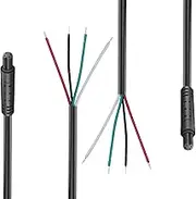 Tunghey 2Pack 4 Pin Dash Cam Cable - Rear Camera Wire Pigtail Female to Bare Wire - Rearview Mirror Extension Cord for Pick-up Trucks, Trailer, RV, SUV (2m)
