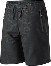 [BLEXX] Men's Casual Sports Quick Dry Workout Running Or Gym Training Short Summer Casual Beach Plus Size Zipper Pockets Running Short Pants