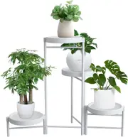 Plant Stand for Indoor, Foldable Corner Plant Shelf Plant Rack Organizer Flower Pot Planter Display Storage Shelf for Patio Garden Living Room
