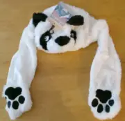 (NWT) High Desert Gear Kid's Unisex Winter Wear Panda Plush Hat w Paw Scarf OSFM