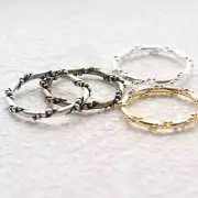 One Piece Premium Plated Brass Textured Closed Ring-Loop-Connector-Link (4899C)