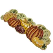 Nicole Miller October Weekend Pumpkin Patch Autumn Fall 36in Beaded Table Runner