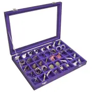 Jewelry Tray Organizer Box 40 Grid Jewelry Display Organizer Box with Transpa...
