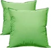 Pack of 2 Waterproof Cushion Cover Outdoor Garden Breathable Decorative Cushions Covers for Patio Bench Sofa Furniture Indoor Living Room Bed Chair Scatter, 60 x 60 cm Lime Green