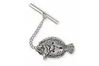 Flounder Tie Tack Jewelry Sterling Silver Handmade Fish Tie Tack FE1-TT