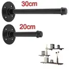 Stylish Pipe Shelf Bracket Space saving Storage Black Tube Wall mounted Decor