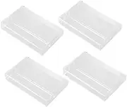 GLEAVI 4pcs Tape Storage Box Boxes Recording Cassette Organizer Plastic Playing Card Case Cassette Storage Case Tape Display Case Cassette Tape Holder Small Audio Tape Case Transparent Pp