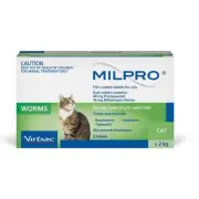 Virbac Milpro Broad Spectrum Allwormer for Cats 2-8kg (2 tabs)
